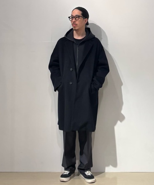 onegravity(ワングラビティ)の「onegravity / ウールブレンドシアーダンボールニットフーディー(パーカー・メンズ・ブラック/チャコールグレー・MEDIUM/SMALL/LARGE/X-LARGE)」の3枚目の写真