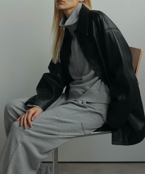 anuke（アンヌーク）の「[anuke/アンヌーク] ワイド スウェットパンツ（スウェットパンツ・レディース・グレー/チャコールグレー・36）」の7枚目の写真