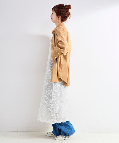 Simplicite(サンプリシテ)の「手洗い可 / コード刺繍キャミワンピース(ワンピース・レディース・ブラック・FREE)」の10枚目の写真