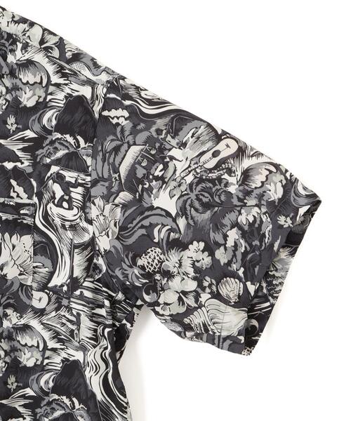 schott(ショット)の「Schott×PINEAPPLE JUICE/ショット×パイナップルジュース/WATER VALLEY RAYON SHIRT/ウォーター バリー レーヨンシャツ(シャツ/ブラウス・メンズ・ブラック・L/M/2XL/XL)」の5枚目の写真