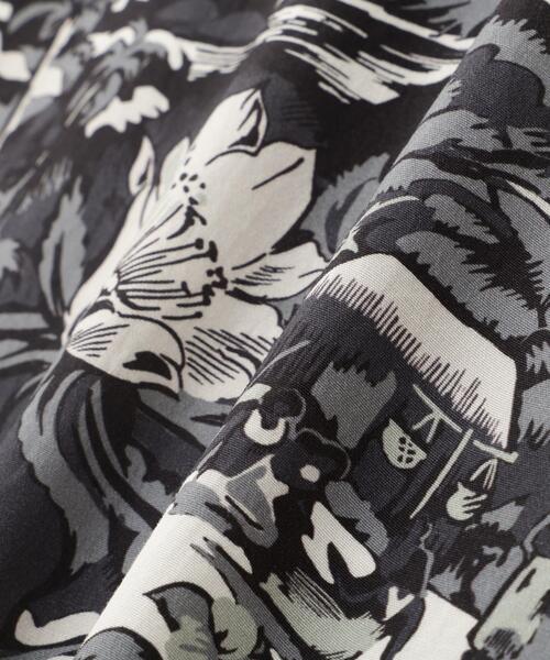 schott(ショット)の「Schott×PINEAPPLE JUICE/ショット×パイナップルジュース/WATER VALLEY RAYON SHIRT/ウォーター バリー レーヨンシャツ(シャツ/ブラウス・メンズ・ブラック・L/M/2XL/XL)」の2枚目の写真