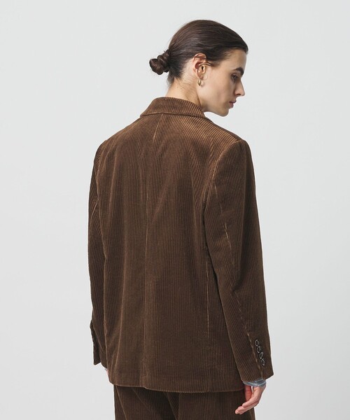 H BEAUTY&YOUTH UNITED ARROWS(エイチビューティーアンドユースユナイテッドアローズ)の「<H>コーデュロイ ダブルブレストジャケット(テーラードジャケット・レディース・グレー系/ダークブラウン・S/M)」の4枚目の写真