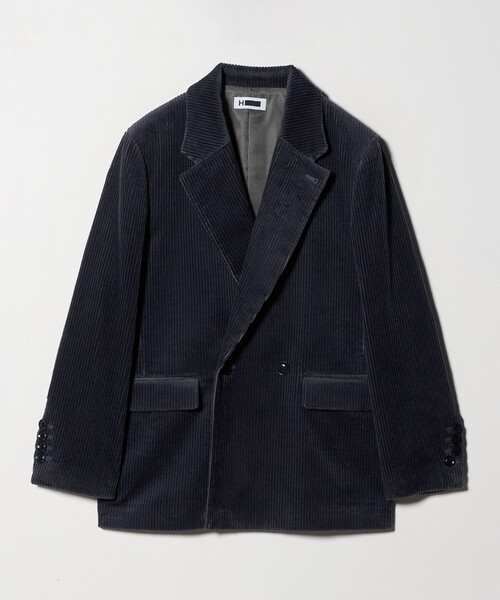 H BEAUTY&YOUTH UNITED ARROWS(エイチビューティーアンドユースユナイテッドアローズ)の「<H>コーデュロイ ダブルブレストジャケット(テーラードジャケット・レディース・グレー系/ダークブラウン・S/M)」の20枚目の写真