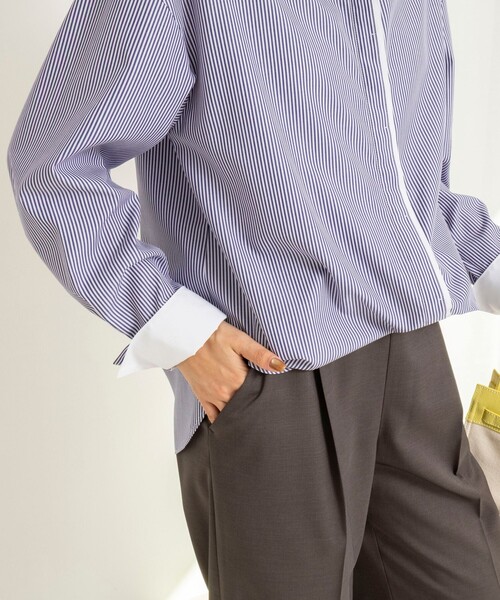 NOLLEY’S（ノーリーズ）の「ウォッシャブルレイヤード2WAYカラーシャツ（シャツ/ブラウス・レディース・サックスブルー/ホワイト系その他4/ブルー系その他7・38）」の11枚目の写真