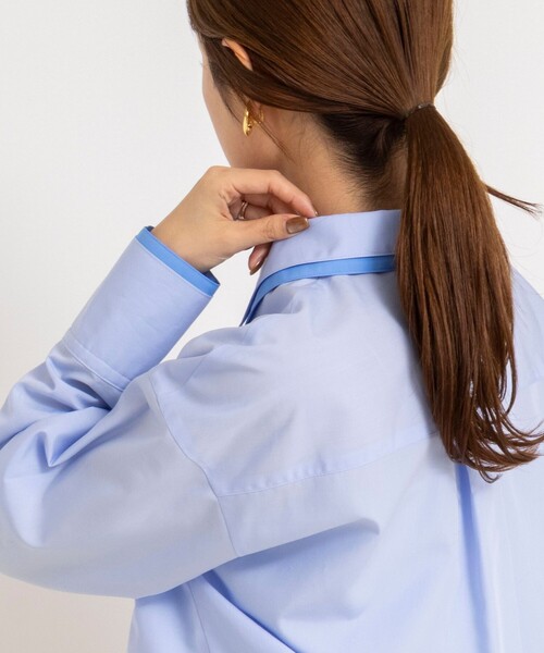 NOLLEY’S（ノーリーズ）の「ウォッシャブルレイヤード2WAYカラーシャツ（シャツ/ブラウス・レディース・サックスブルー/ホワイト系その他4/ブルー系その他7・38）」の16枚目の写真