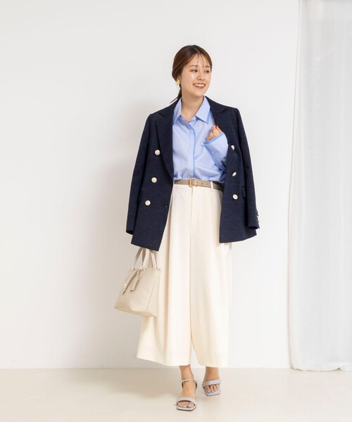 NOLLEY’S（ノーリーズ）の「ウォッシャブルレイヤード2WAYカラーシャツ（シャツ/ブラウス・レディース・サックスブルー/ホワイト系その他4/ブルー系その他7・38）」の20枚目の写真