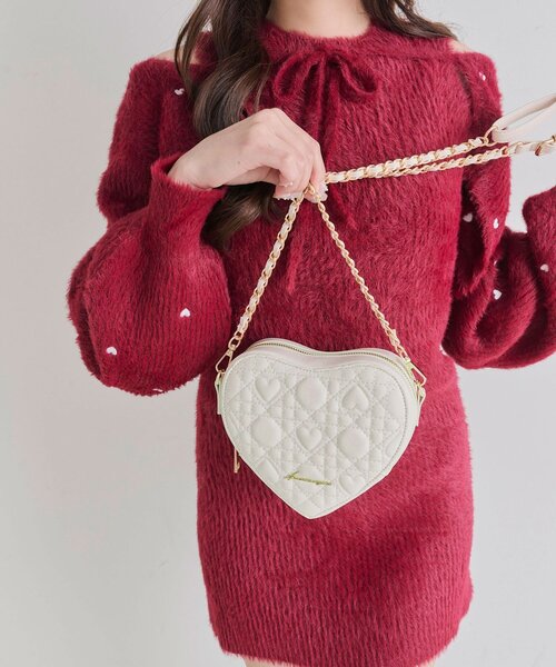 OLIVE des OLIVE（オリーブデオリーブ）の「Aimerianejoieハートキルティングショルダーバッグ（ショルダーバッグ・レディース・ピンク/レッド/アイボリー/ブラック・FREE）」の21枚目の写真