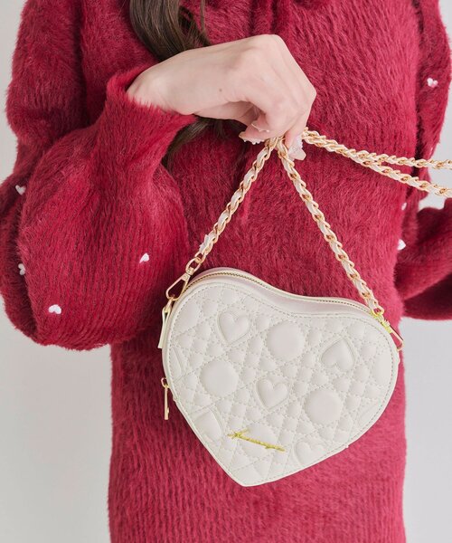 OLIVE des OLIVE（オリーブデオリーブ）の「Aimerianejoieハートキルティングショルダーバッグ（ショルダーバッグ・レディース・ピンク/レッド/アイボリー/ブラック・FREE）」の22枚目の写真