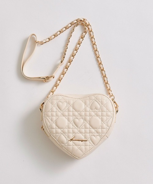 OLIVE des OLIVE（オリーブデオリーブ）の「Aimerianejoieハートキルティングショルダーバッグ（ショルダーバッグ・レディース・ピンク/レッド/アイボリー/ブラック・FREE）」の2枚目の写真