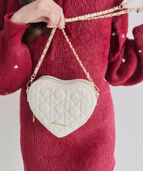OLIVE des OLIVE（オリーブデオリーブ）の「Aimerianejoieハートキルティングショルダーバッグ（ショルダーバッグ・レディース・ピンク/レッド/アイボリー/ブラック・FREE）」の5枚目の写真