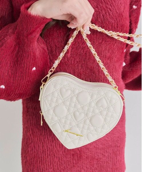 OLIVE des OLIVE（オリーブデオリーブ）の「Aimerianejoieハートキルティングショルダーバッグ（ショルダーバッグ・レディース・ピンク/レッド/アイボリー/ブラック・FREE）」の6枚目の写真