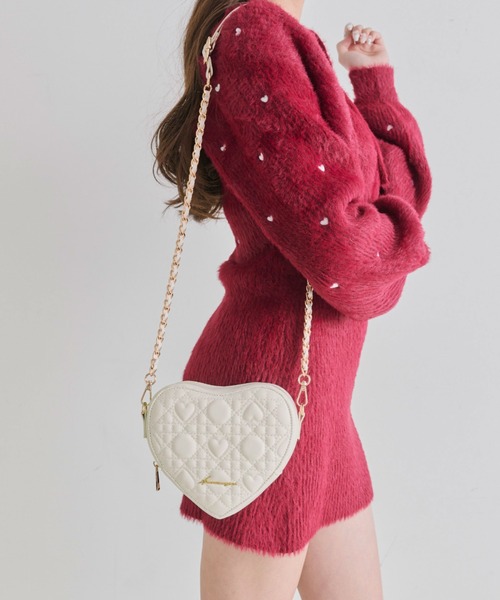 OLIVE des OLIVE（オリーブデオリーブ）の「Aimerianejoieハートキルティングショルダーバッグ（ショルダーバッグ・レディース・ピンク/レッド/アイボリー/ブラック・FREE）」の7枚目の写真