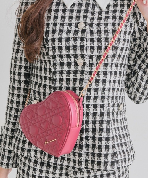 OLIVE des OLIVE（オリーブデオリーブ）の「Aimerianejoieハートキルティングショルダーバッグ（ショルダーバッグ・レディース・ピンク/レッド/アイボリー/ブラック・FREE）」の14枚目の写真