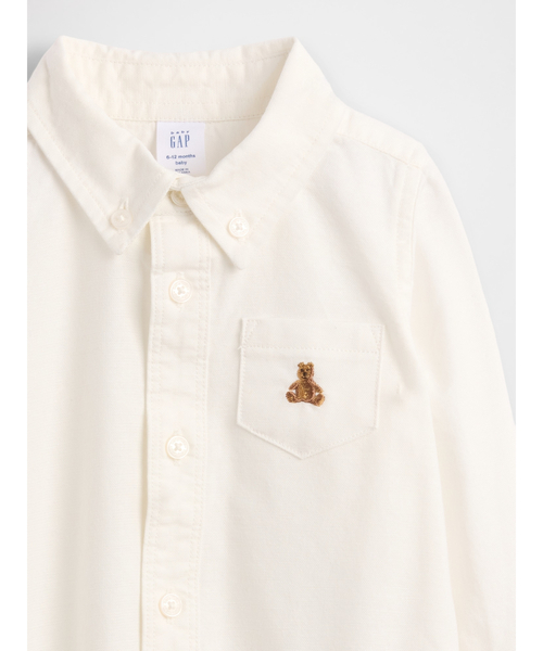 GAP（ギャップ）の「オックスフォード ボディスーツ (ベビー)（シャツ/ブラウス・キッズ・オフホワイト・80ｃｍ/70cm/90cm/50cm/60cm）」の4枚目の写真