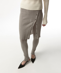 EAN JO（イアンジョー）の「RIBBED LAYER KNIT LEGGINGS SKIRT(GREY)（スカート）」