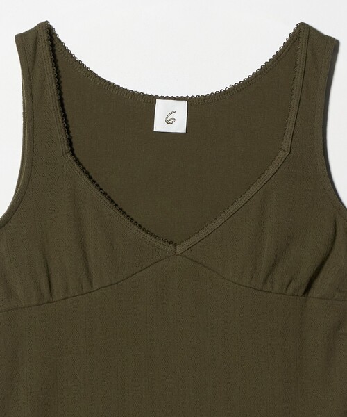 6（ロク）の「＜6(ROKU)＞パターンメッシュ キャミソール（キャミソール・レディース・イエロー/オリーブ/レッド・FREE）」の8枚目の写真