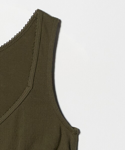 6（ロク）の「＜6(ROKU)＞パターンメッシュ キャミソール（キャミソール・レディース・イエロー/オリーブ/レッド・FREE）」の9枚目の写真