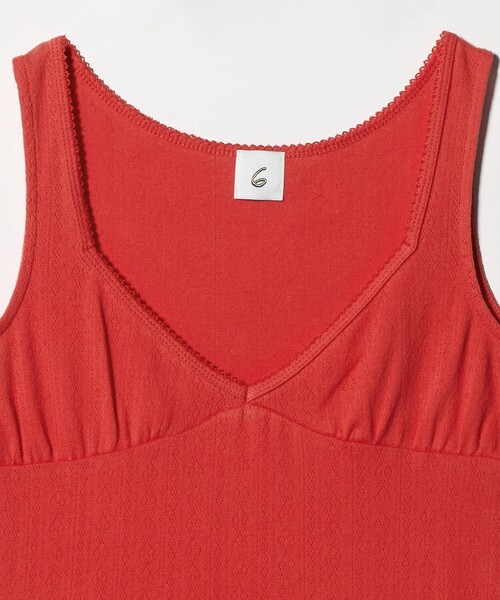 6（ロク）の「＜6(ROKU)＞パターンメッシュ キャミソール（キャミソール・レディース・イエロー/オリーブ/レッド・FREE）」の13枚目の写真