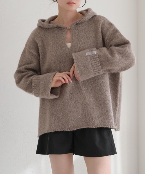 セール】スパンコールニットフーディー（ニット/セーター）｜raffime