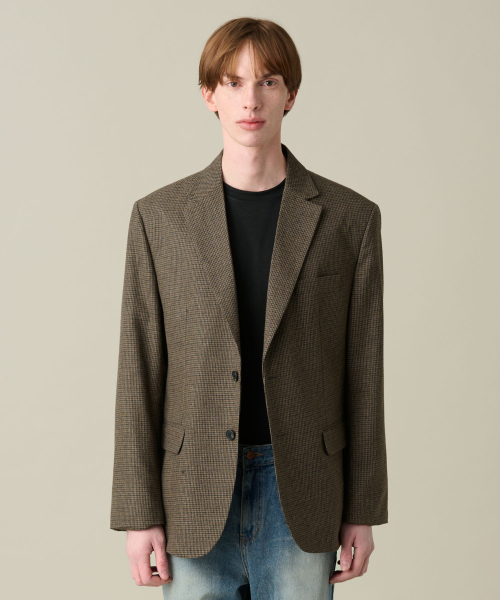 ZPLISH(ジプリシュ)の「ウールチェックブレザー ブラウン(テーラードジャケット・メンズ・その他・MEDIUM/LARGE/X-LARGE)」の2枚目の写真