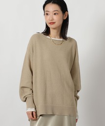 カノコ編みボートネックニットプルオーバー / 639740
