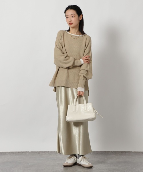 LAKOLE（ラコレ）の「カノコ編みボートネックニットプルオーバー / 639740（ニット/セーター・レディース・ベージュ/ネイビー/ミント・FREE）」の7枚目の写真