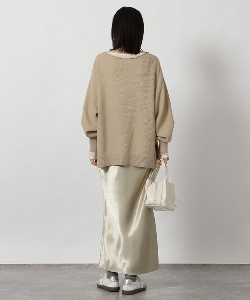 LAKOLE（ラコレ）の「カノコ編みボートネックニットプルオーバー / 639740（ニット/セーター・レディース・ベージュ/ネイビー/ミント・FREE）」の9枚目の写真