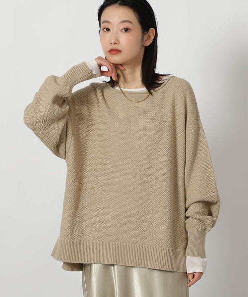 LAKOLE（ラコレ）の「カノコ編みボートネックニットプルオーバー / 639740（ニット/セーター・レディース・ベージュ/ネイビー/ミント・FREE）」の10枚目の写真