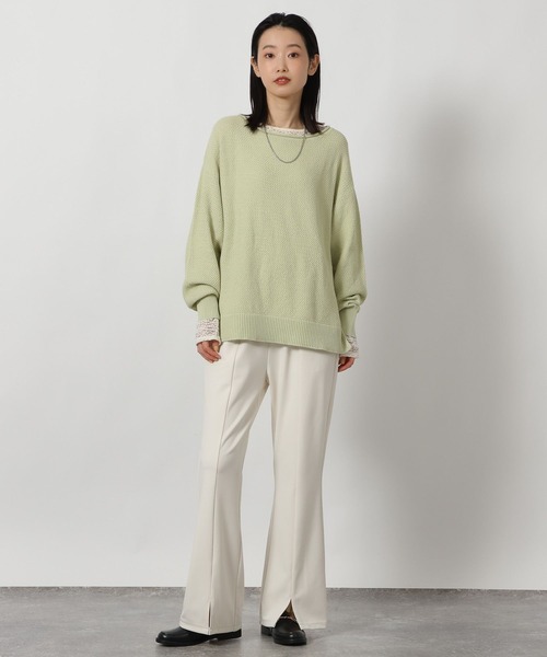 LAKOLE（ラコレ）の「カノコ編みボートネックニットプルオーバー / 639740（ニット/セーター・レディース・ベージュ/ネイビー/ミント・FREE）」の14枚目の写真