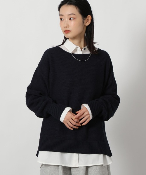 LAKOLE（ラコレ）の「カノコ編みボートネックニットプルオーバー / 639740（ニット/セーター・レディース・ベージュ/ネイビー/ミント・FREE）」の20枚目の写真