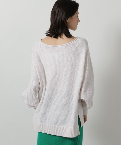 LAKOLE（ラコレ）の「カノコ編みボートネックニットプルオーバー / 639740（ニット/セーター・レディース・ベージュ/ネイビー/ミント・FREE）」の5枚目の写真