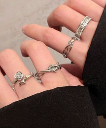 mul.（ムル）の「【456802】バラシルバーリング4点セット(RZ)（リング）」