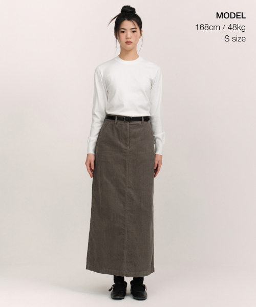 MUSINSA STANDARD WOMAN（ムシンサスタンダードウーマン）の「ウィメンズ 11W コーデュロイマキシスカート [トープ]（スカート・レディース・その他・SMALL/X-SMALL/MEDIUM/LARGE）」の2枚目の写真