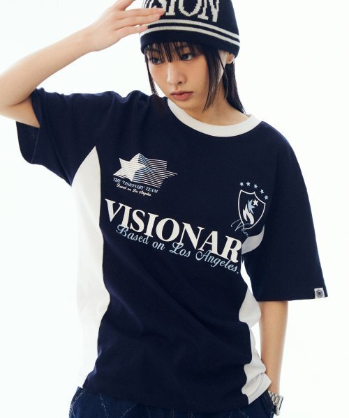 VISION STREET WEAR（ヴィジョンストリートウェア）の「VSW Football T-Shirts Navy（Tシャツ/カットソー・レディース・その他・LARGE/MEDIUM/SMALL/X-LARGE）」の5枚目の写真