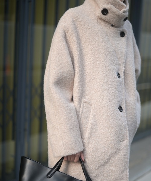 Marient（マリエント）の「ブークレスタンドCT（ステンカラーコート・レディース・ブラック/アイボリー・FREE）」の3枚目の写真