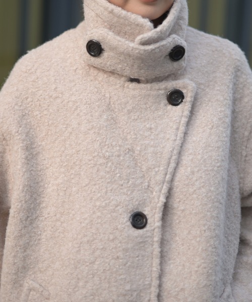 Marient（マリエント）の「ブークレスタンドCT（ステンカラーコート・レディース・ブラック/アイボリー・FREE）」の4枚目の写真