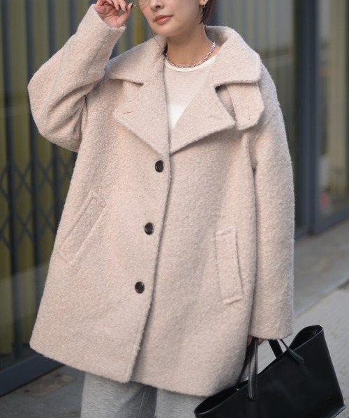 Marient（マリエント）の「ブークレスタンドCT（ステンカラーコート・レディース・ブラック/アイボリー・FREE）」の9枚目の写真