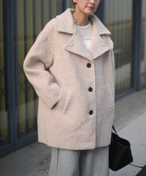 Marient（マリエント）の「ブークレスタンドCT（ステンカラーコート・レディース・ブラック/アイボリー・FREE）」の10枚目の写真