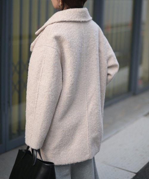 Marient（マリエント）の「ブークレスタンドCT（ステンカラーコート・レディース・ブラック/アイボリー・FREE）」の11枚目の写真