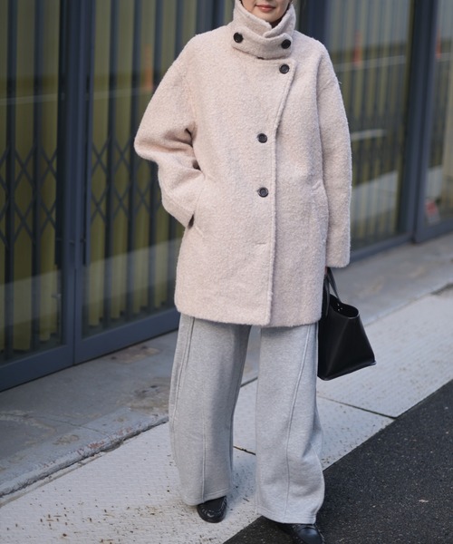 Marient（マリエント）の「ブークレスタンドCT（ステンカラーコート・レディース・ブラック/アイボリー・FREE）」の15枚目の写真