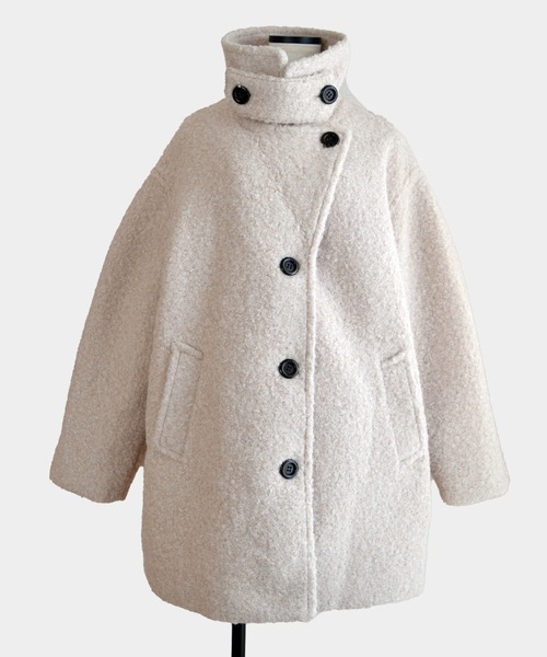 Marient（マリエント）の「ブークレスタンドCT（ステンカラーコート・レディース・ブラック/アイボリー・FREE）」の16枚目の写真