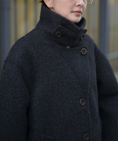 Marient（マリエント）の「ブークレスタンドCT（ステンカラーコート・レディース・ブラック/アイボリー・FREE）」の22枚目の写真