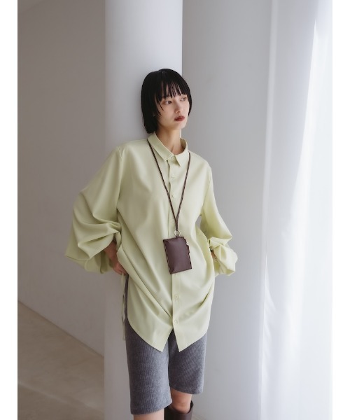 sahara(サハラ)の「Drawstring Cuff Over Shirt/ドローストリングカフオーバーシャツ(シャツ/ブラウス・レディース・ホワイト/ブラック/ライトグリーン・FREE)」の5枚目の写真