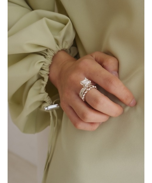 sahara(サハラ)の「Drawstring Cuff Over Shirt/ドローストリングカフオーバーシャツ(シャツ/ブラウス・レディース・ホワイト/ブラック/ライトグリーン・FREE)」の6枚目の写真