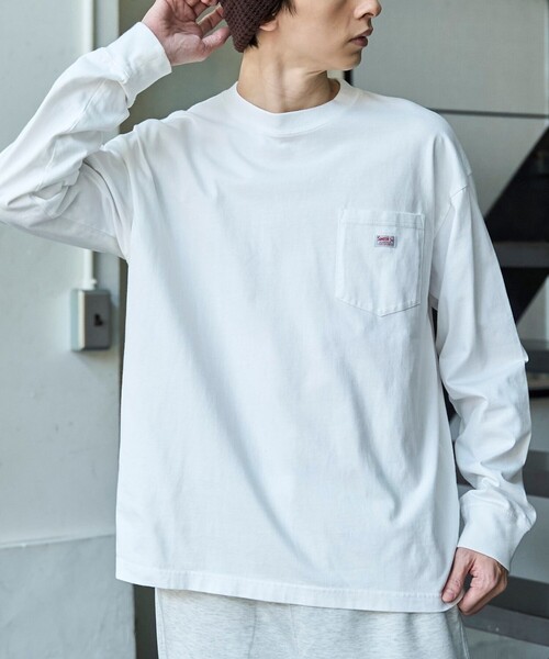 SMITH'S（スミス）の「SMITH’S（スミス）別注 ヴィンテージライク Tシャツ（Tシャツ/カットソー・メンズ・ホワイト/ライトブルー/ベージュ/オレンジ・S/M/L/XL）」の2枚目の写真