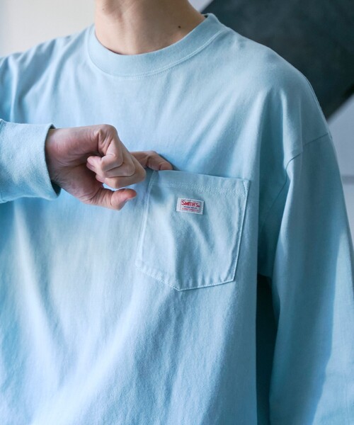 SMITH'S（スミス）の「SMITH’S（スミス）別注 ヴィンテージライク Tシャツ（Tシャツ/カットソー・メンズ・ホワイト/ライトブルー/ベージュ/オレンジ・S/M/L/XL）」の6枚目の写真