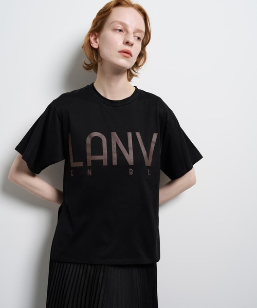 LANVIN en Bleu(ランバンオンブルー)の「“LANVIN EN BLEU” ロゴTシャツ(Tシャツ/カットソー・レディース・ピンク/チャコールグレー/オフホワイト/ベージュ/ブラック・38)」の3枚目の写真