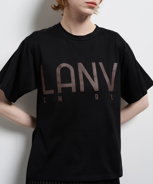 LANVIN en Bleu(ランバンオンブルー)の「“LANVIN EN BLEU” ロゴTシャツ(Tシャツ/カットソー・レディース・ピンク/チャコールグレー/オフホワイト/ベージュ/ブラック・38)」の7枚目の写真
