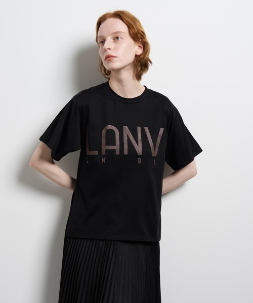 LANVIN en Bleu(ランバンオンブルー)の「“LANVIN EN BLEU” ロゴTシャツ(Tシャツ/カットソー・レディース・ピンク/チャコールグレー/オフホワイト/ベージュ/ブラック・38)」の9枚目の写真