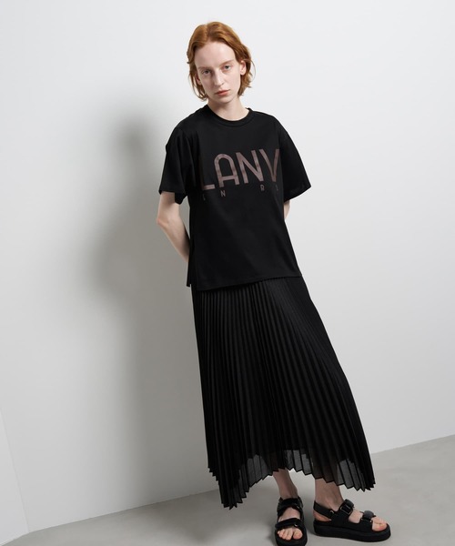 LANVIN en Bleu(ランバンオンブルー)の「“LANVIN EN BLEU” ロゴTシャツ(Tシャツ/カットソー・レディース・ピンク/チャコールグレー/オフホワイト/ベージュ/ブラック・38)」の10枚目の写真